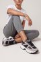 Women's Sneaker High Thick Sole Multi-Piece Lace-Up Sports Shoes Merita Gray Suede - 6