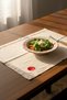X Bengi Kurtcebe Pomodoro Linen Embroidered 2-Piece Placemat Set 35X40 cm