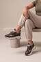 Women's Sneaker High Thick Sole Multi-Piece Lace-Up Sports Shoes Merita Brown Suede - 5