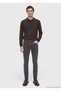 Anthracite Straight Slim Fit Denim Cotton Blended Trousers