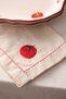 X Bengi Kurtcebe Pomodoro Linen Embroidered 2-Piece Placemat Set 35X40 cm - 2