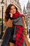 Women's Red Plaid Scarf and Black Beanie Set: 2-Piece Winter Scarf and Beanie Set - New Year's Gift - 5