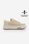 Women's High Sole Sneakers Linen Fabric Lace-Up Sports Shoes Hesna Beige - 4