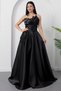 Strapless Neckline Satin Dress with Stones on the Chest Ecr5808 - 3