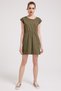 Ruby Women's 100% Cotton Crew Neck Dress, Khaki