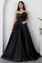 Strapless Neckline Satin Dress with Stones on the Chest Ecr5808 - 4