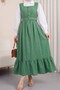 Double Suit with Buttoned Top Shirt - Green - 5