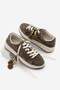 Women's Sneaker Thick Sole Denim Removable Beaded Buckle Sports Shoes Porento Brown Denim - 4