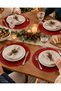 Set of 8 Red Mesh Placemats with Mesh Pattern—Vinyl, Non-Slip, Washable, Heat-Resistant - 6