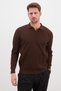 سترة تريكو منقوشة بياقة أباش - 4