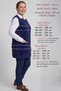 Flexible and Soft-Textured Stretch Fabric Winter Knit Maternity Vest with Buttons and Long Pockets, 82 cm, Hip-Covering, Plus Size, Navy Blue - 2