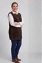 Flexible and Soft-Textured Stretch Fabric Winter Knit Maternity Vest with Buttons and Long Pockets, 82 cm, Hip-Covering, Plus Size, Brown - 2