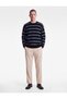 Crew Neck Long Sleeve Striped Knitwear Sweater