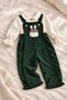 Baby Girl Set - Salopet Set - Rabbit Detailed Ruffle Salopet 2-Piece Set Seasonal 6 9 12 18 24 Months - 2