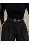 Classic Silver Model Women's Belt with Tool Buckle Waist Belt Coat Belt Dress Belt Trouser Belt - 2