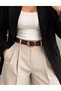 Oval Patterned Silver Buckle Model Women's Belt Waist Belt Coat Belt Dress Belt Trouser Belt - 2