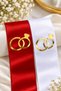Gold Color Ring Symbol Printed Jewelry Ribbon Set (Nameless for Bride and Granny)