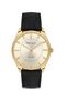 Vintage Classic Men's Wristwatch |   38 mm Gold Steel Case, Black Leather Strap. - 6