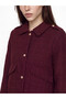 Peak New Season Burgundy Shirt Collar Women's Tweed Jacket - 3