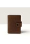 Genuine Leather Card Holder Wallet with Snap Closure and RFID Protection