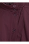 Özmarka New Season Burgundy Stand Collar Women's Trench Coat - 8