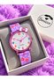 Purple Leather Cord in Stylish Gift Box, Bow Case (Anti-Allergic) Girl's Wristwatch+Bracelet - 3