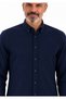 Men's Navy Blue Slim Long Sleeve Basic Shirt - 3
