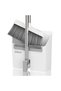 White Broom and Dustpan Set, Upright Angle Design with Built-in Comb Teeth for Kitchen, Office, Pet Hair, Hard Floors