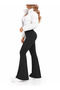 Women's Black Winter Fleece-Lined High Spanish Leggings Trousers - 3