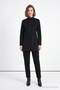 Collared Pocket Detailed Stand Collar Black Suit 2091