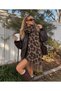 Puffy Soft Textured Scarf Leopard Patterned Shoulder Shawl - 3