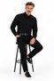 Men's Black Slim Long Sleeve Basic Shirt - 4