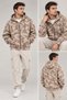 Unisex Batik Pattern Lined Zippered Hooded Sweatshirt Seasonal Jacket - 2