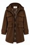 Hooded Waist Adjustable Suede Tan Jacket 0200 - 3
