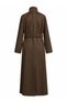 High Collar Belted Cashmere Brown Coat 14142 - 5