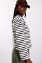 Ecru Sunlit Soul Printed Striped Thin Sweatshirt 4809 - 4