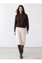 Ozmarka New Season Brown Stand Collar Women's Knitwear Cardigan - 2