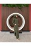 Pearl Detailed Top and Bottom 2-Piece Hijab Tracksuit Set Khaki - 2