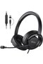 H27 USB Computer Headset with Microphone for Work, PC Headset with Noise Cancelling Mic, Wired Over-