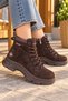 Women's Winter Lace-Up Zippered Thermo Sole Non-Slip Sole Daily Comfortable Boots Motor Style - 5