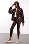 Brown Polka Dot Fleece Jacket 23289 - 2
