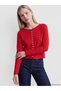 Özmarka New Season Red Crew Neck Women's Cardigan