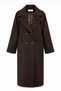 Double-Breasted Collar Pocket Detailed Cashmere Coat Brown Coat 13300 - 3