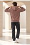 Men's Hooded, Pocketed, Wool-Lined, Full-Zip Cardigan—Brown Jacket - 4