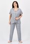Women 2 Pieces Heather Top And Bottom Sleepwear Set, Grey