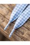 Blue and White Gingham Patterned Flat Laces 120 cm for Sneakers and Canvas Shoes