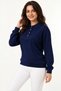 Women's Polo Neck Mercerized Knitwear Blouse - 4