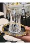 Gold Silver Plated Rose Pattern Eli̇f Cut-Out Tea Set for 6 People - 3
