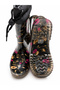 Plush Boots Women's Rain Boots Gold Pink Floral Patterned 36-40 - 6