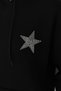 Women's Star Printed Hooded Oversize Sweatshirt with Kangaroo Pocket - 5